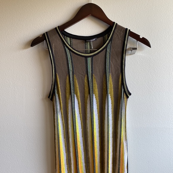 LUISA CERANO Knitted Panelled Cover Up Dress in Multi Color Small Fun Beach Club - Picture 4 of 12